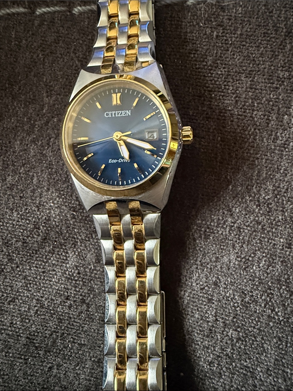 Citizen Eco-Drive Two-Tone Watch withBlue Dial and Gold Accents - Picture 3 of 3